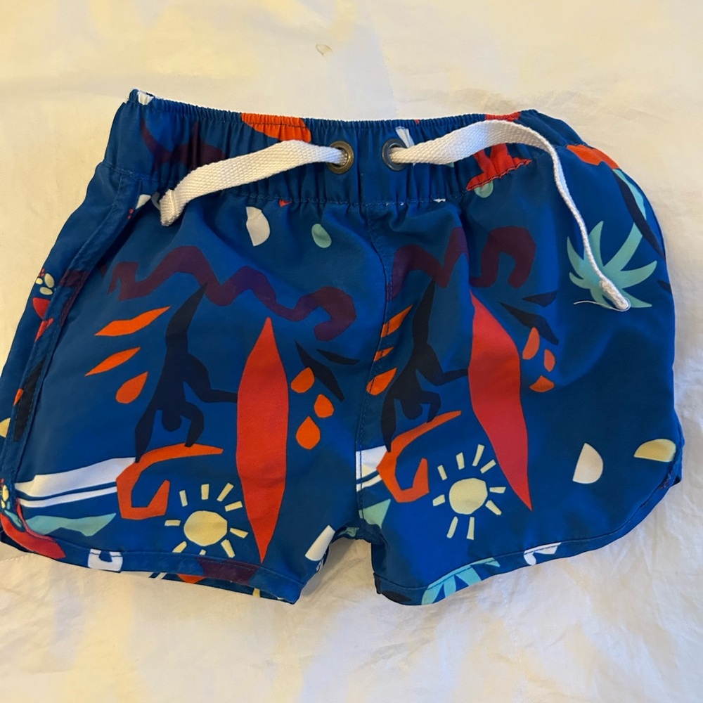 Hanna Andersson Blue and Red Swim Shorts